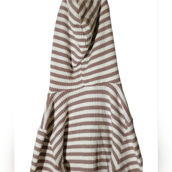 Hooded Top Hoodie Comfy Women's Kangaroo Pocket, Waffle Knit Size small - Picture 3 of 6